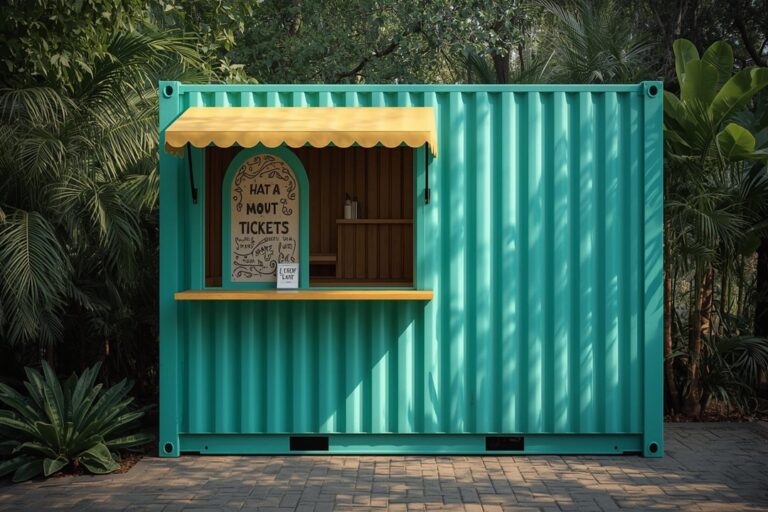 10ft Container Used as a Ticket Booth - Four Sons Logistics