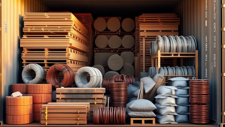 20ft Shipping Container Used as Storage for Construction Materials - Four Sons Logistics