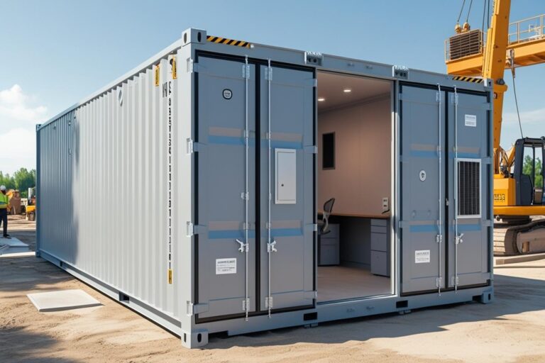 40ft Container Turned Into Temporary On-Site Office - Four Sons Logistics