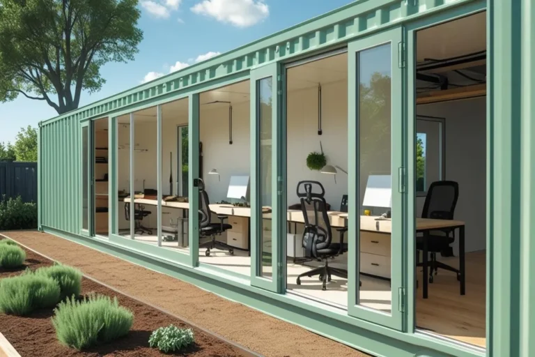 45ft Container Transformed Into On-Site Offices - Four Sons Logistics