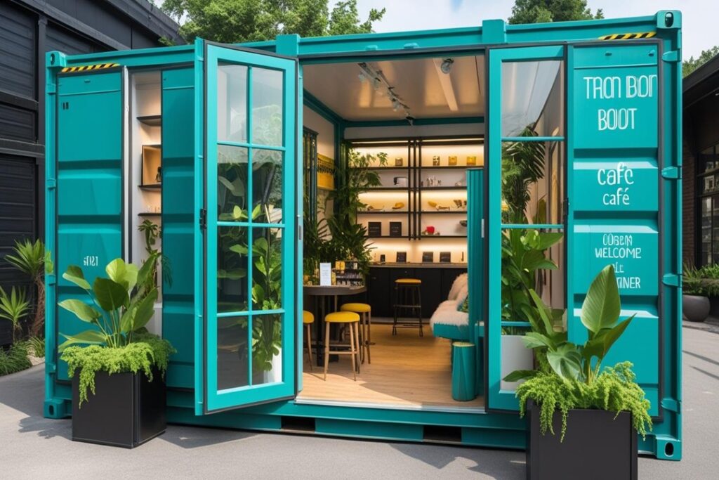 Container Turned Retail Pop-Up Shop or Cafe - Four Sons Logistics