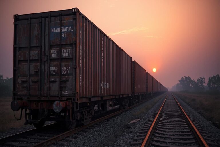 Shipping Container as Cargo in Train - Four Sons Logistics