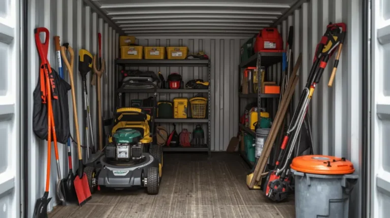 10Ft Container Used as Storage for Lawn and Garden Equipment - Four Sons Logistics