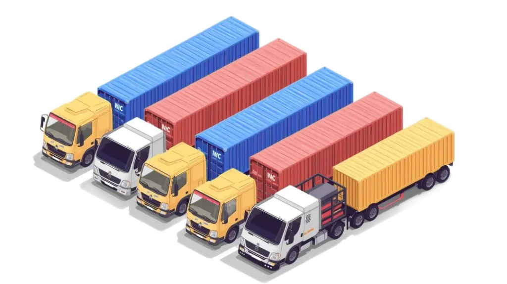 Delivery Trucks and Shipping Containers - Four Sons Logistics