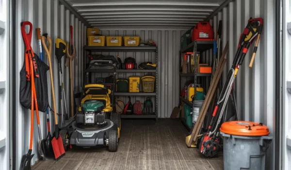 10Ft Container Used as Storage for Lawn and Garden Equipment - Four Sons Logistics