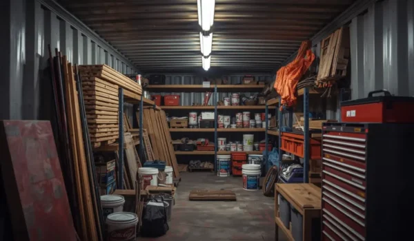 40Ft Container Used as Storage for Construction Materials - Four Sons Logistics