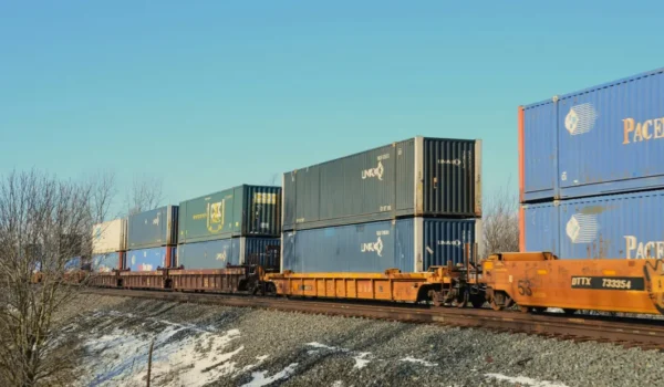 Shipping Containers Used for Intermodal Rail Freight Transportation - Four Sons Logistics
